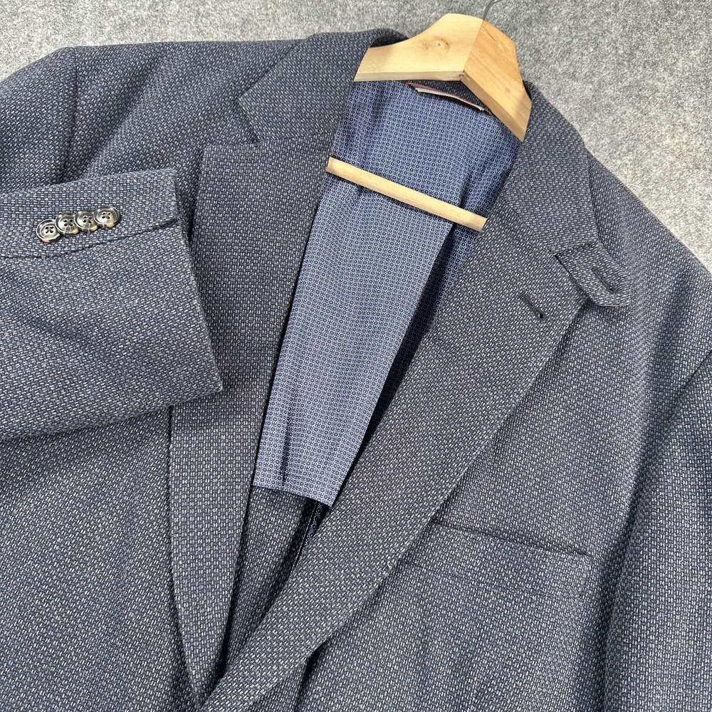 Kroon Blazer Mens 40R Navy Textured Cotton Two Button Patch Pocket Coat‎ Bono